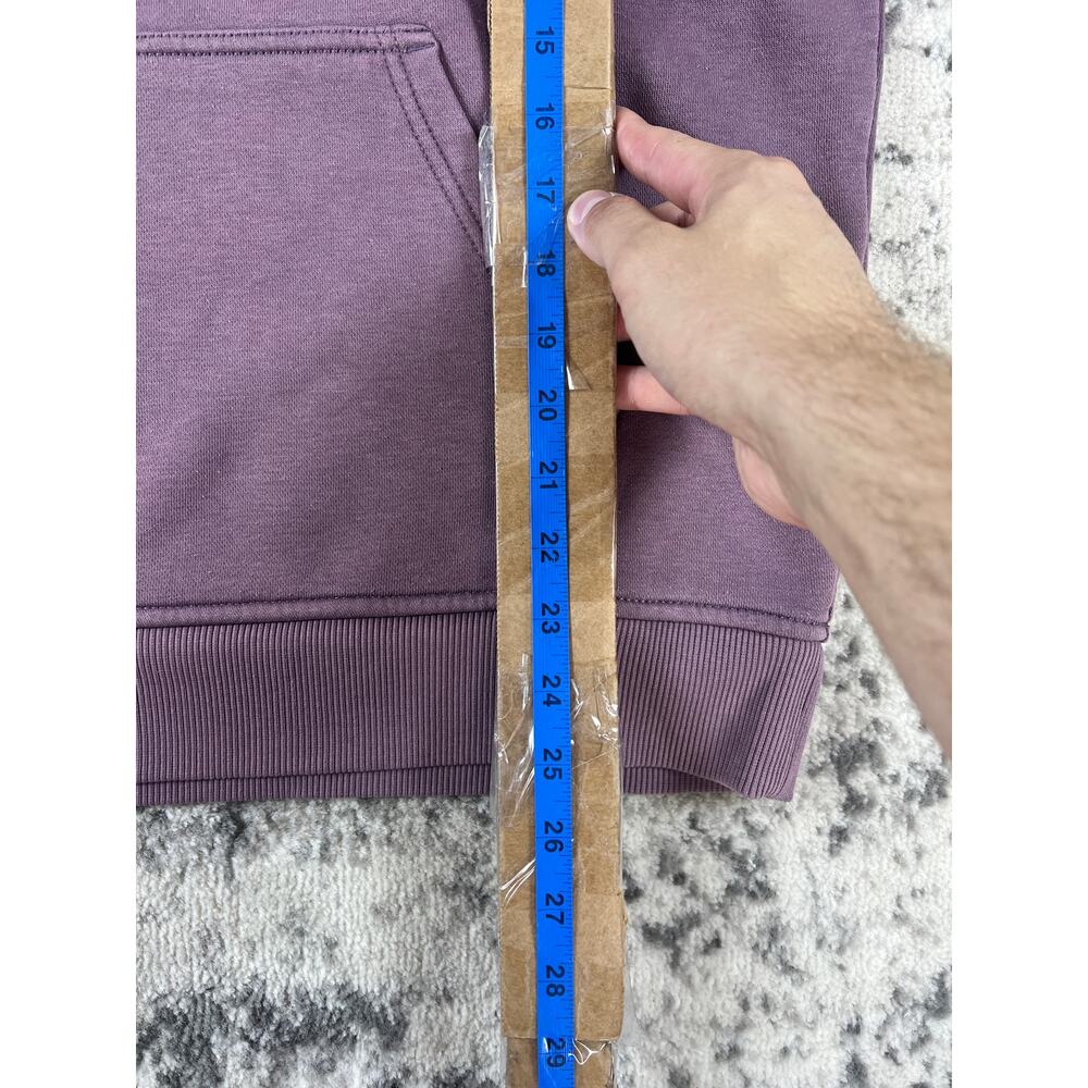 Carhartt Hoodie Mens L Purple Logo Sleeve Iconic Clarksburg Minimalist Workwear - Picture 4 of 4